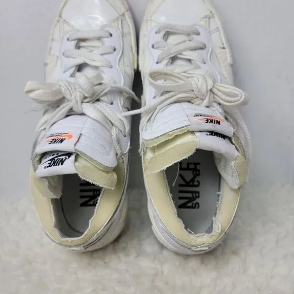 Nike Blazer × Sacai Men's Sneaker Size 10 Low Top Patent Leather DM6443-100 Shoe