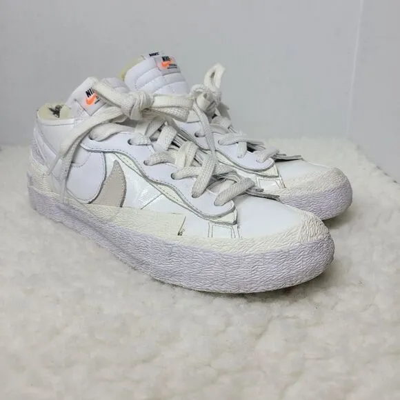 Nike Blazer × Sacai Men's Sneaker Size 10 Low Top Patent Leather DM6443-100 Shoe