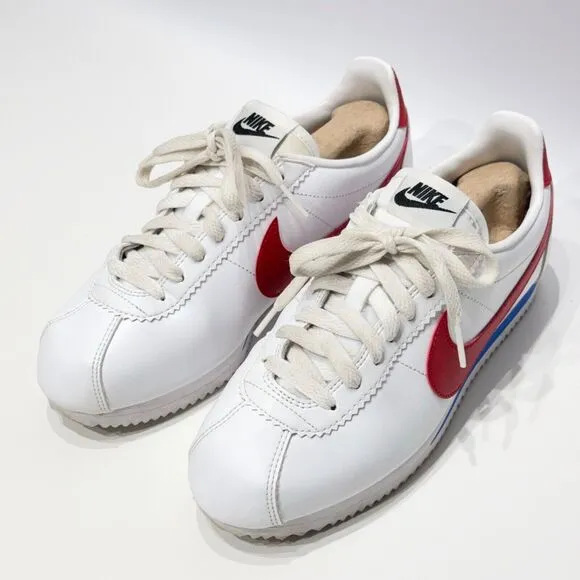 Nike Cortez Red White &amp; Blue Running Shoes Sneakers Forest Gump Women’s Size 7.5