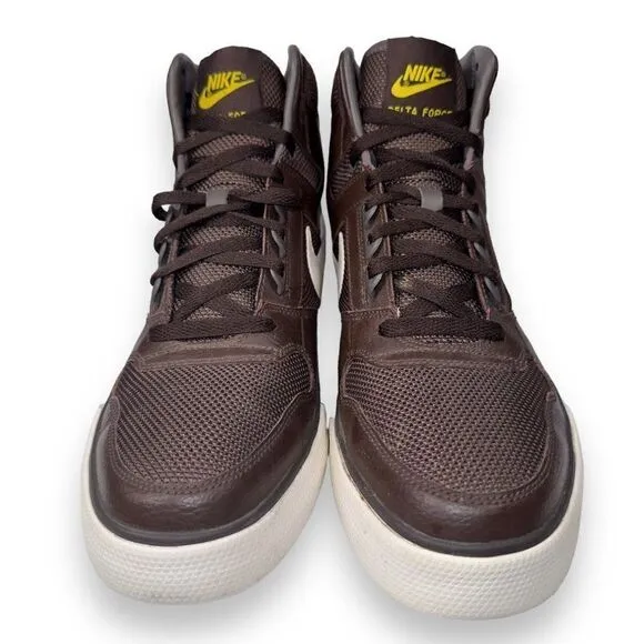 Nike Delta Force High AC Basketball Shoes Brown / White 370424-211 Men's 11