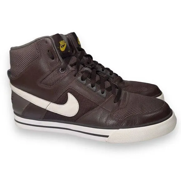 Nike Delta Force High AC Basketball Shoes Brown / White 370424-211 Men's 11