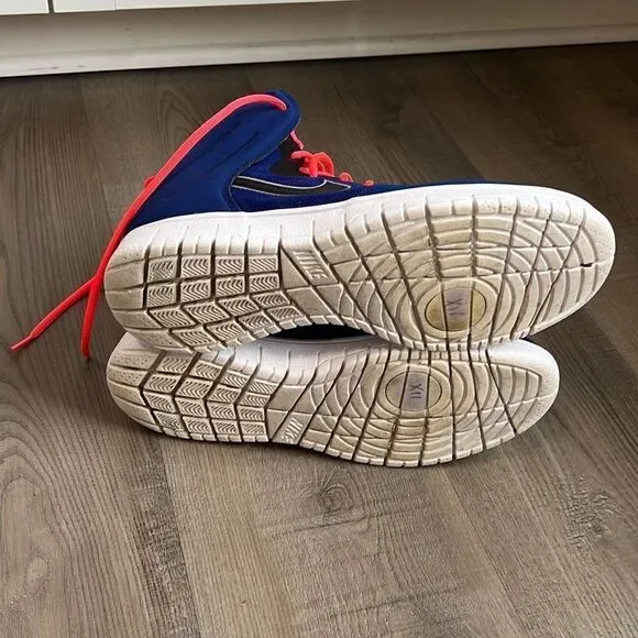 Nike Dunk Free High 2013 Men's Leather Basketball Shoes Royal Blue/Atomic Red 9