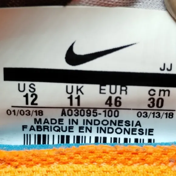 Nike EXP-X14 SE 'Just Do It' Running Shoes Mens Size 12 Off-White Orange Sneaker