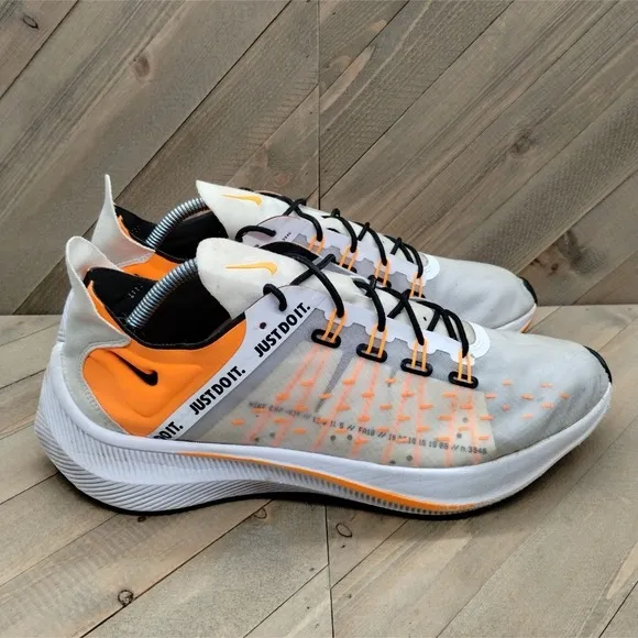 Nike EXP-X14 SE 'Just Do It' Running Shoes Mens Size 12 Off-White Orange Sneaker