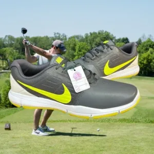 Nike Explorer CTRL #704694-009 Dark Grey/Volt/White Men's Golf Shoes Size 9 New