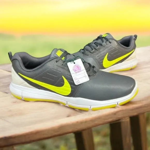 Nike Explorer CTRL #704694-009 Dark Grey/Volt/White Men's Golf Shoes Size 9 New