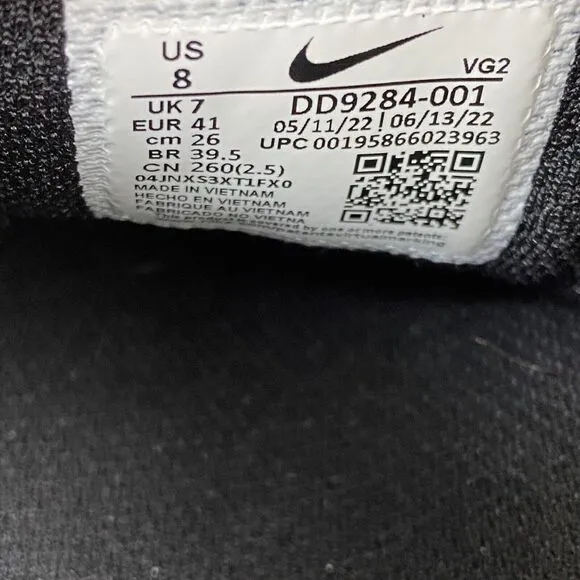 Nike Flex Experience‎ Run 11 DD9284-001 Men's Black White Running Shoes Size 8