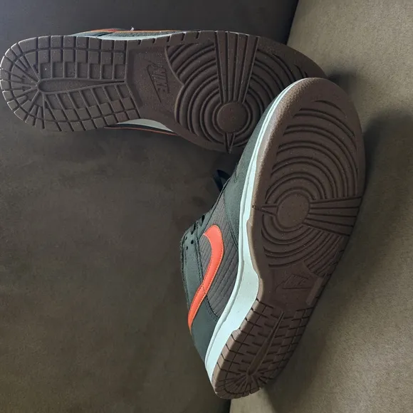 Nike Green and Orange  Sneakers with Classic Low-Top Design