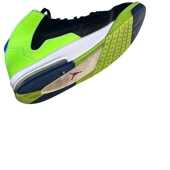 Nike Leather Shoes Air Jordon Men's Flight Neon Green Black Basketball Sz 11