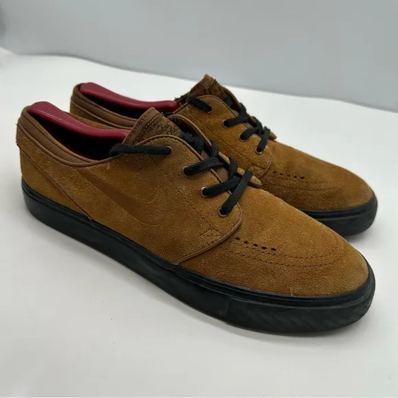 Nike Mens 9 SB Air Zoom Stefan Janoski Tan Suede Shoes Sneakers Low 333824-218