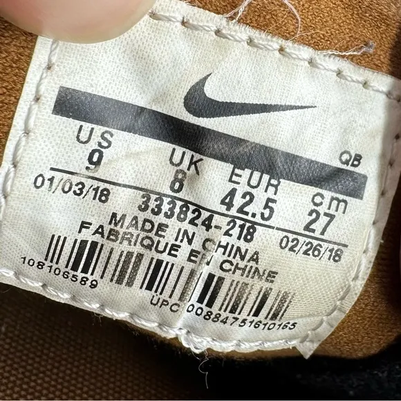 Nike Mens 9 SB Air Zoom Stefan Janoski Tan Suede Shoes Sneakers Low 333824-218