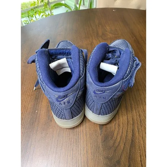 Nike Mens Air Force 1 07 Mid LV8 Binary Blue Metallic Silver 804609-401, Size 11