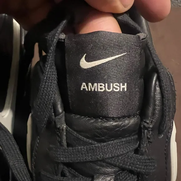 Nike Men's Black and White Sneakers Air Force 1 Ambush