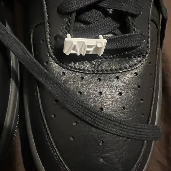 Nike Men's Black and White Sneakers Air Force 1 Ambush