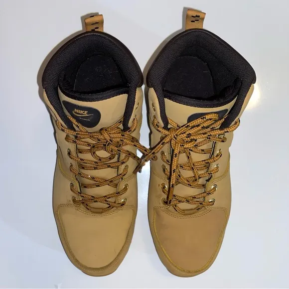 Nike Men’s Manoa‎ Lace Up Leather Swoosh Tan Sneaker Shoes