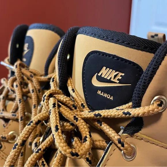 Nike Men’s Manoa‎ Lace Up Leather Swoosh Tan Sneaker Shoes