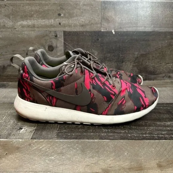 Nike Men’s Size 11.5 Roshe Run Running Shoes Petra Brown Tiger Camo GPX