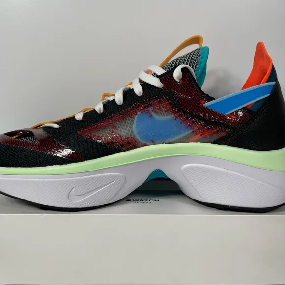 NIKE N110 D/MS/X DIMSIX FLYKNIT MENS RUNNING SHOES SIZE 10 BLACK BLUE RED NEW