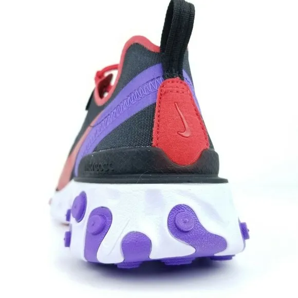 Nike React Element 55 Womens Running Shoes Black Purple CQ9903 001 Sizes 6-10