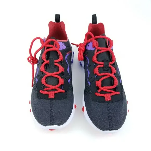 Nike React Element 55 Womens Running Shoes Black Purple CQ9903 001 Sizes 6-10