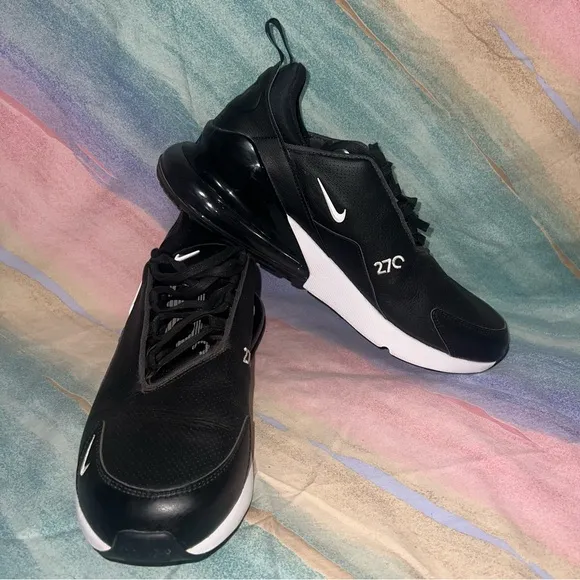 Nike Shoes Mens size 13 White Black Air Max 270 Premium Leather Sneakers