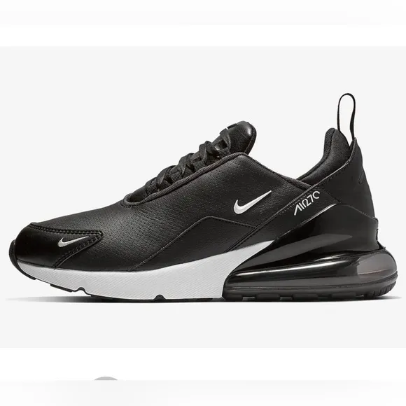 Nike Shoes Mens size 13 White Black Air Max 270 Premium Leather Sneakers
