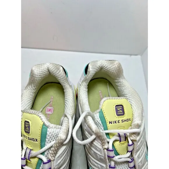 Nike Shoes Womens 10.5 Shox TL White Pink Yellow Running Sneakers AR3566-102