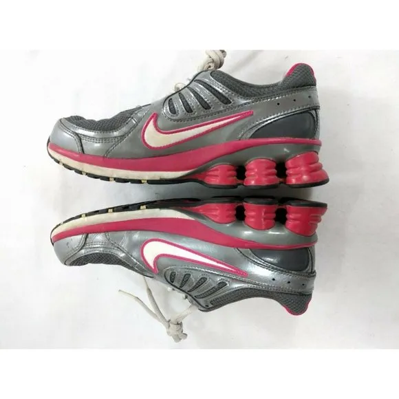 Nike Shox Running Shoes Grey/Pink Size 6Y