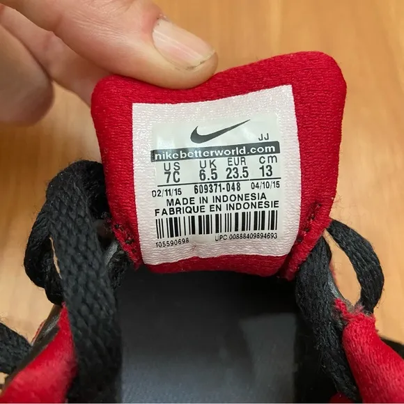 Nike Toddlers Air Max Red &amp; Black Sneakers Size 7C