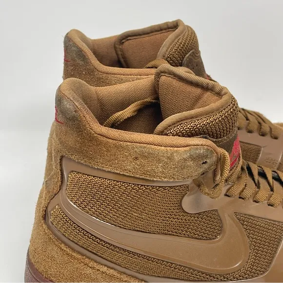 Nike Trainer Clean Sweep Premium High Shoes Mens 10.5 Brown Suede Sneakers