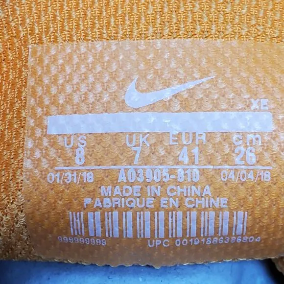 Nike Zoom Pegasus 35 TB Running Shoes Mens 8 Orange White AO3905-810