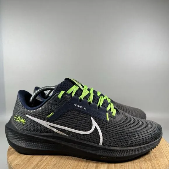 Nike Zoom Pegasus 40 Men's 10.5 Seattle Seahawks NFL Running Shoes Sneakers