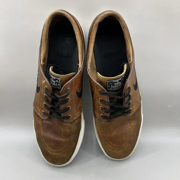 Nike Zoom SB Stefan Janoski Elite Sneakers Men's 11.5 Brown Leather Skate Shoes
