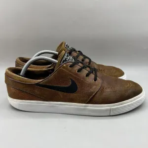 Nike Zoom SB Stefan Janoski Elite Sneakers Men's 11.5 Brown Leather Skate Shoes