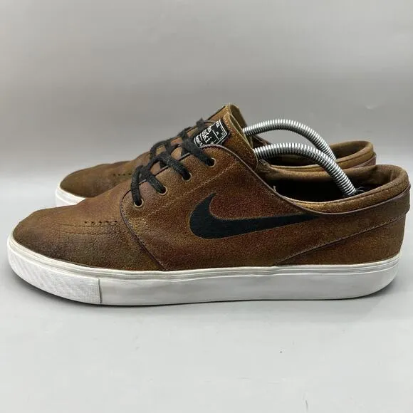Nike Zoom SB Stefan Janoski Elite Sneakers Men's 11.5 Brown Leather Skate Shoes