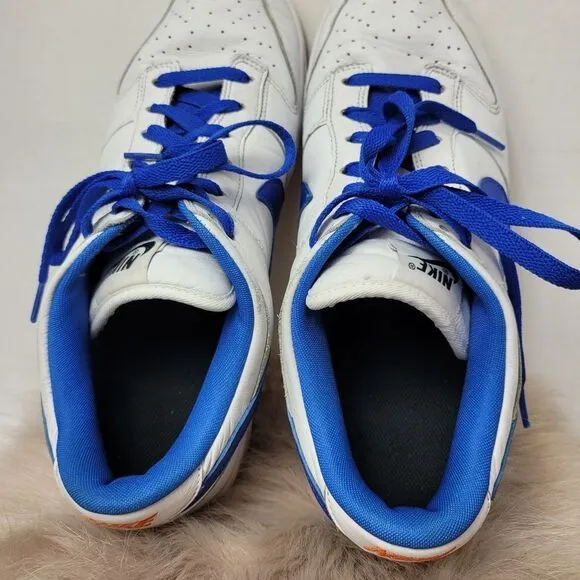 Nike Air Force 1 Dunk Low Leather Blue And White Sneaker Shoes Size 12
