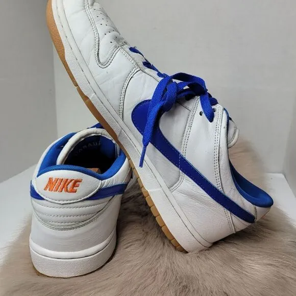 Nike Air Force 1 Dunk Low Leather Blue And White Sneaker Shoes Size 12
