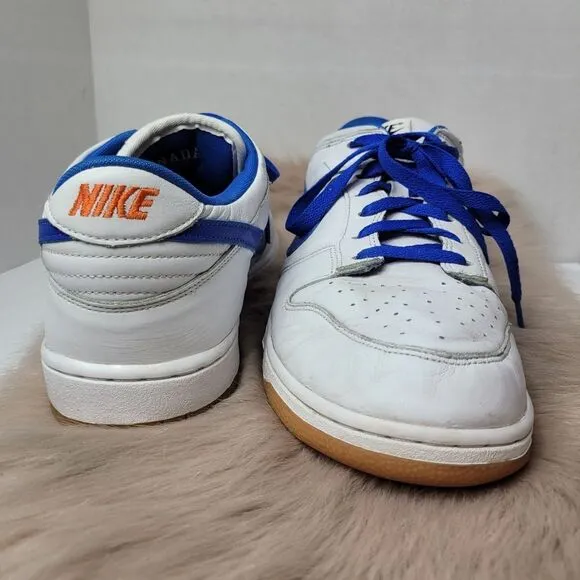 Nike Air Force 1 Dunk Low Leather Blue And White Sneaker Shoes Size 12