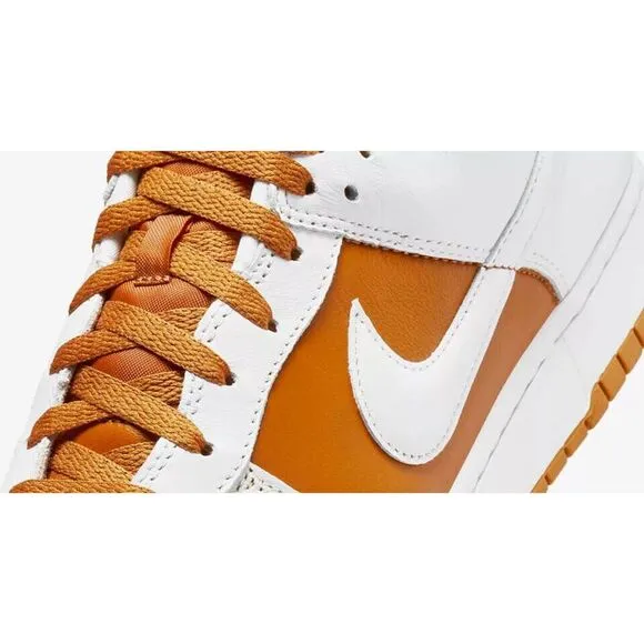 Nike Dunk Low FQ6965-700 Sneaker Unisex White Dark Curry Leather Shoes PRO137