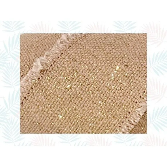 Nine West Espadrille Sandals Criss Cross Band  Blush/Khaki Gold Sparkles  9 NWT