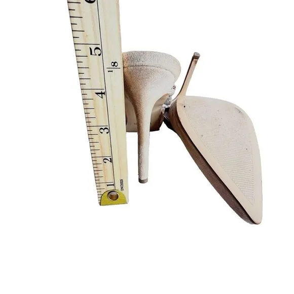 Nine West luxury fresah Shoes West Greet Womens Rhinestone High Heels cream 10M