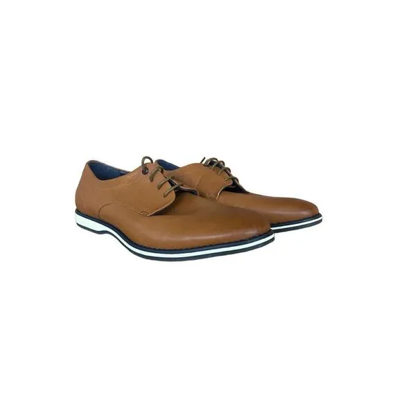 Nine West Men's Brown Lace Up Almond Toe Mathias Oxford Dress Shoes Size 11M