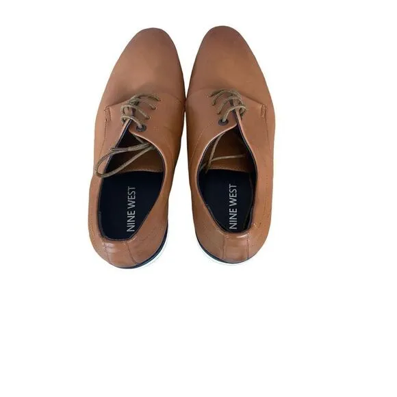 Nine West Men's Brown Lace Up Almond Toe Mathias Oxford Dress Shoes Size 11M