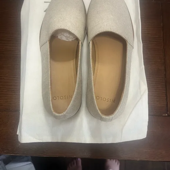 Nisolo Nora Slip On tweed fabric shoes NEW 7