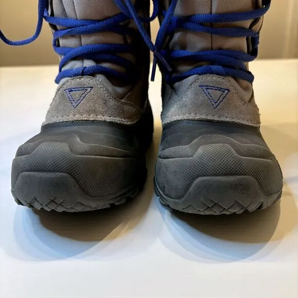 North Face Girl's Gray Leather Suede Heat Seeker Waterproof‎ Snow Boots Size 3