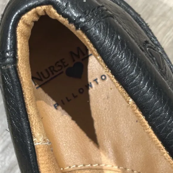 Nurse Mate Black Leather 9W Shoes Nonslip