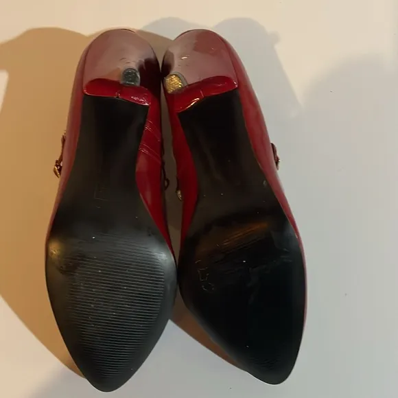 NWD 8.5, Dark Red Burgundy Patent Leather Raptur, Steven Madden Strappy 4” Heels