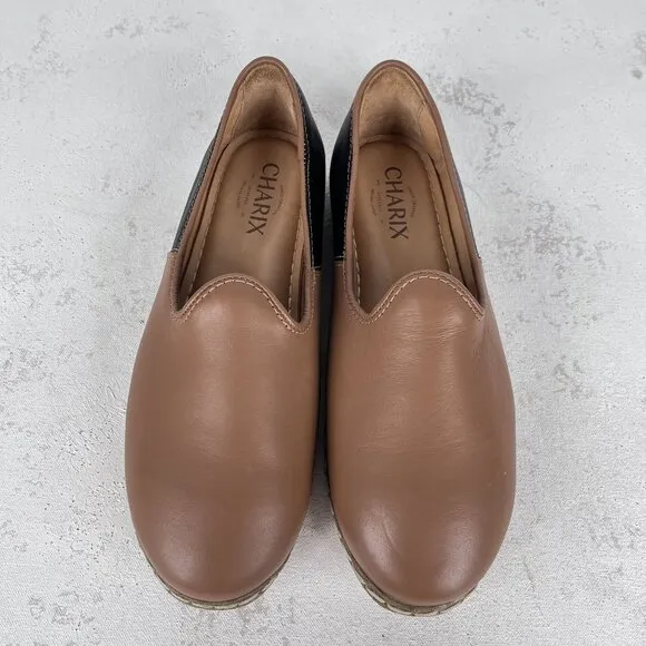 NWOB CHARIX Classic Camel Black Slip-on Istanbul Sz EU 38 US 8