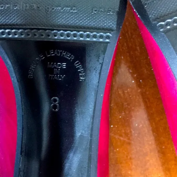 NWOB Dolce Perla 8 Plum pink and Black Heels Made in Italy