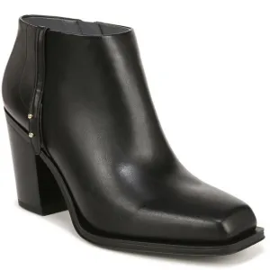 NWOB Franco Sarto Vivica Black Leather Square Toe Block Heel Ankle Boots size 10